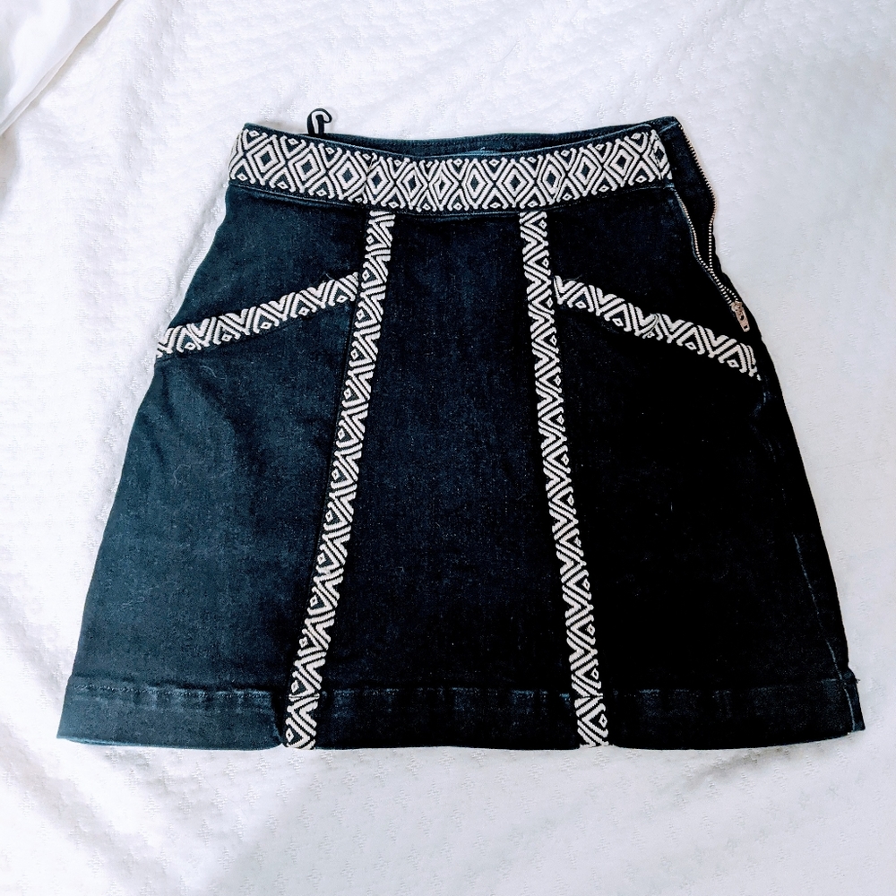 Denim mini skirt with embroidery Yargici S XS